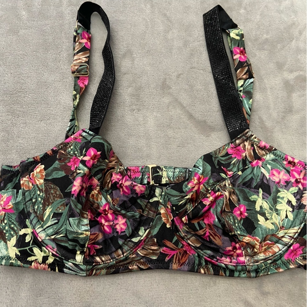 New! Victoria’s Secret Floral Shine Strap Wicked Push Up Bikini Top 4607 - Picture 4 of 7